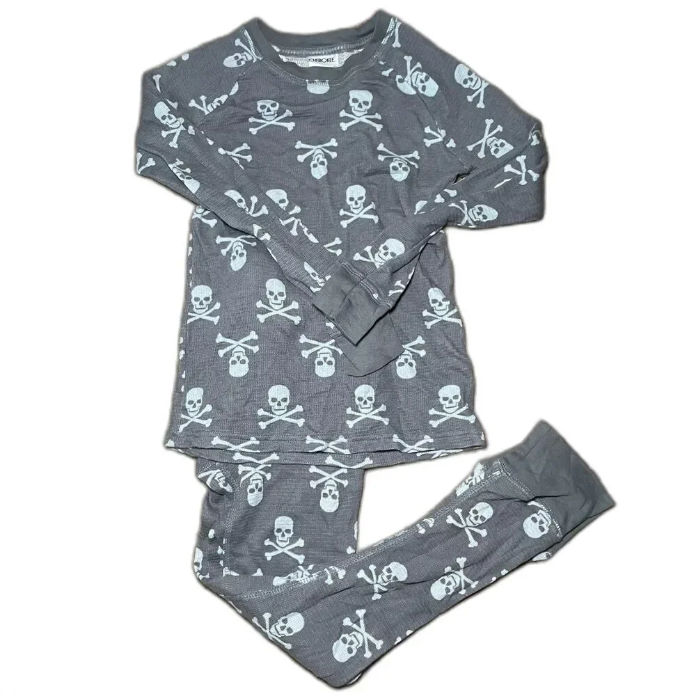 Two Piece Skull‎ Cross bone Child 7/8 Sleepwear Costume Halloween Holiday